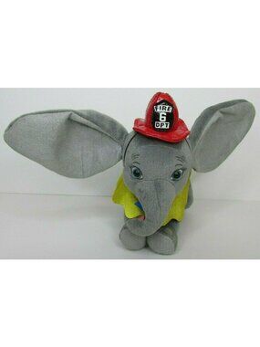 Disney Dumbo Elephant Plush Firefighter Hat 7" Movie Live Action Stuffed Animal